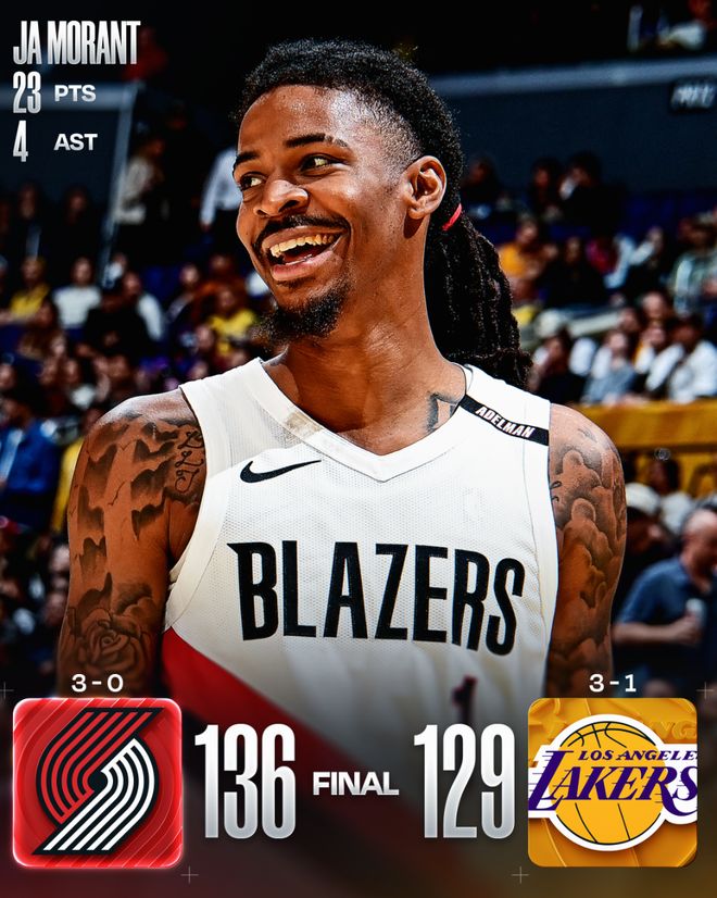 利拉德戴表一击！36岁大伤后仍存超巨身手 开拓者可考虑交易亨德森